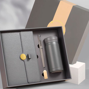 Pu皮革精装笔记本促销企业礼品带手写笔<span class=keywords><strong>USB</strong></span>和杯子商务定制礼品套装245084