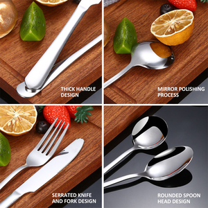 KHÁCH SẠN Bộ sưu tập thép không gỉ <span class=keywords><strong>Flatware</strong></span> thân thiện với môi kim loại dao kéo Set-Wedding bạc bao gồm dao muỗng nĩa - Product Image 5