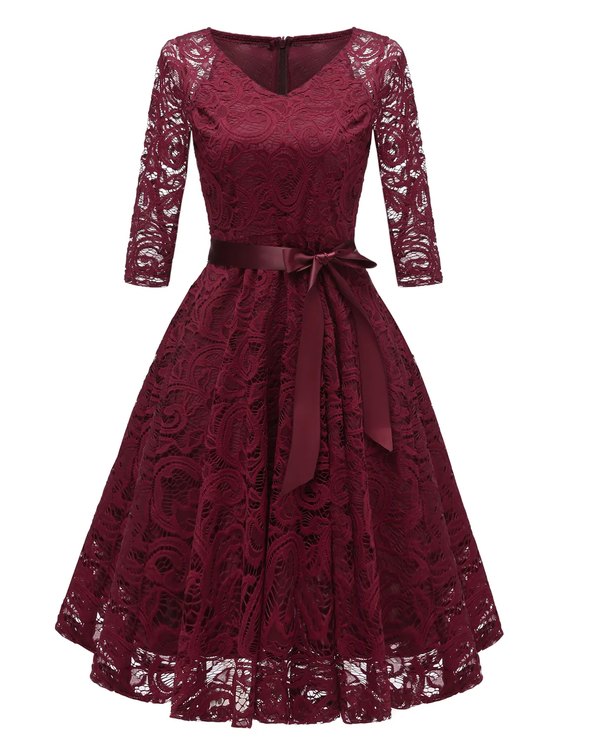 Vestido feminino elegante de festa, manga curta, vermelho, vestidos de noite com decote em v nas costas