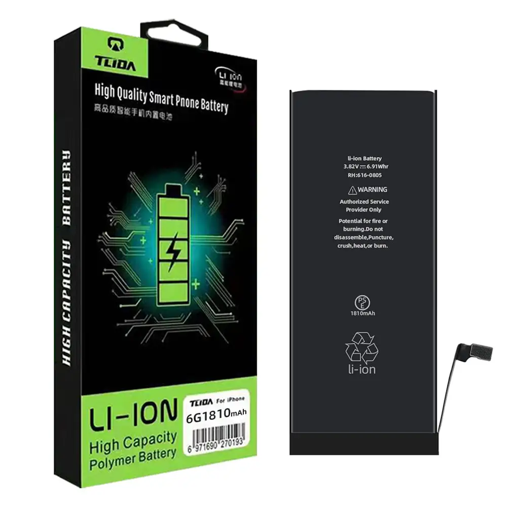 Ponsel 100% baterai lithium ion, untuk iphone 4s 5s 6s 7 7 plus x xr xs max se 11 12 13 pro max kapasitas baterai
