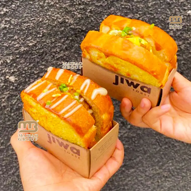 Lancheira para café da manhã, pão e sobremesa, caixa de sanduíche coreana personalizada, torradas grossas, pão e sanduíche, caixa de hambúrguer, embalagem individual