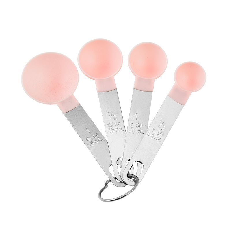 Pink small 4-piece measuring spoon