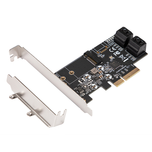 4 Port Non-RAID SATA III 6G SSD HDD <strong>Controller</strong> and M.2 B Key 2242 <strong>PCI</strong>-e X4 Expansion Adapter JMB 585 Chip for Storage Solution - Product Image 1