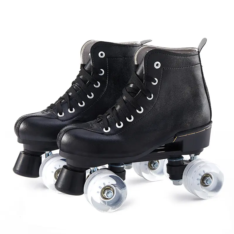 Ouble Row-zapatos de patinaje para principiantes, patines de cuatro ruedas