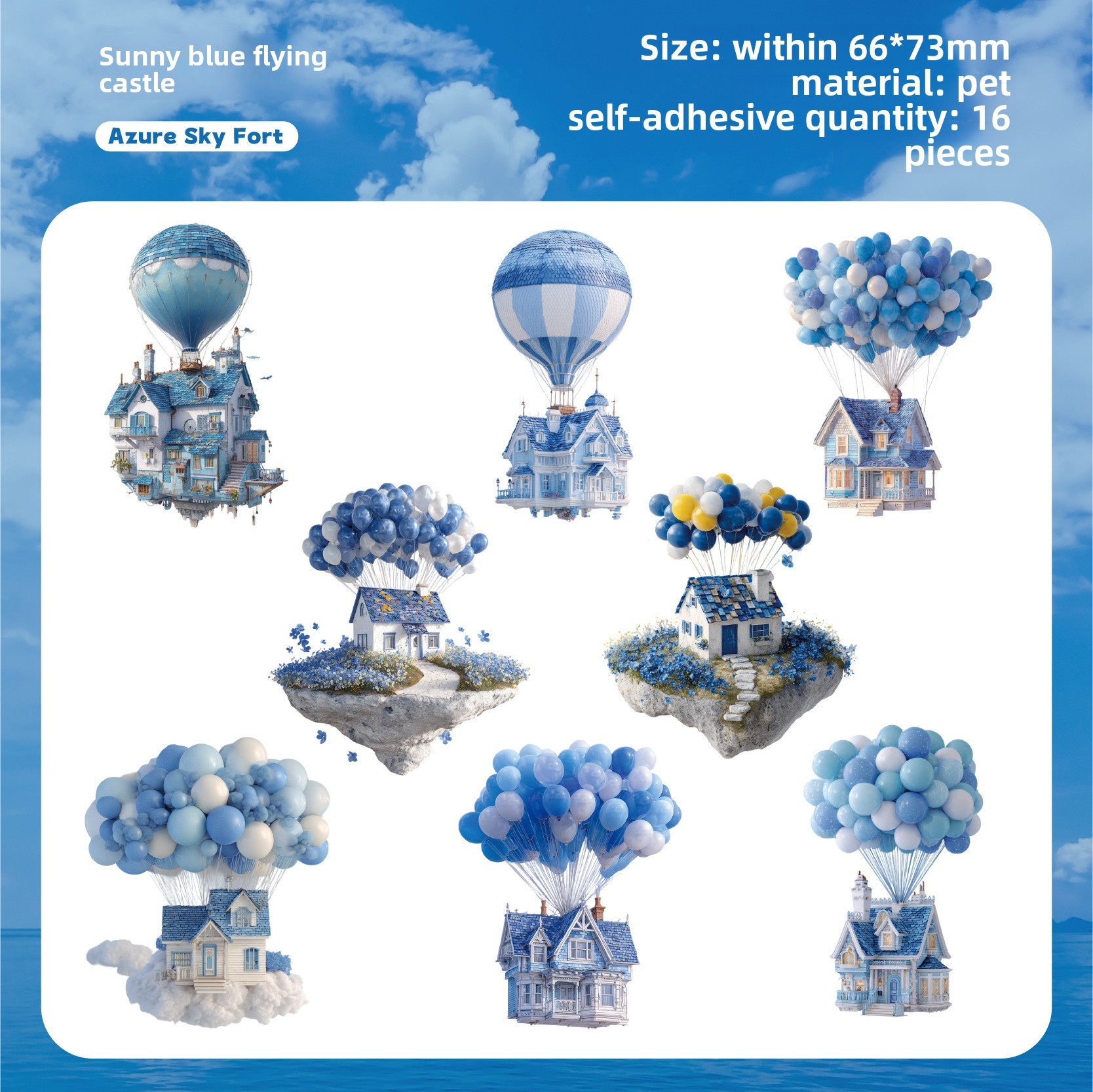 C Clear Blue Flying Fortress (bianco)