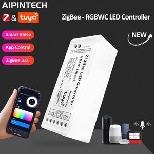 Controlador RGBCCT Tuya Zigbee 15A 5-24V Smart Life 12V 180W Alexa 5CH RGBWC RGBCW Temperatura de color RGB + Controlador de tira LED CCT - Product Image 2