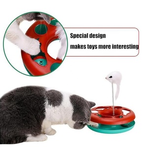 室内猫的猫玩具，互动小猫玩具滚轴轨道带猫薄荷弹簧宠物玩具带健身球预告鼠标 - Product Image 4