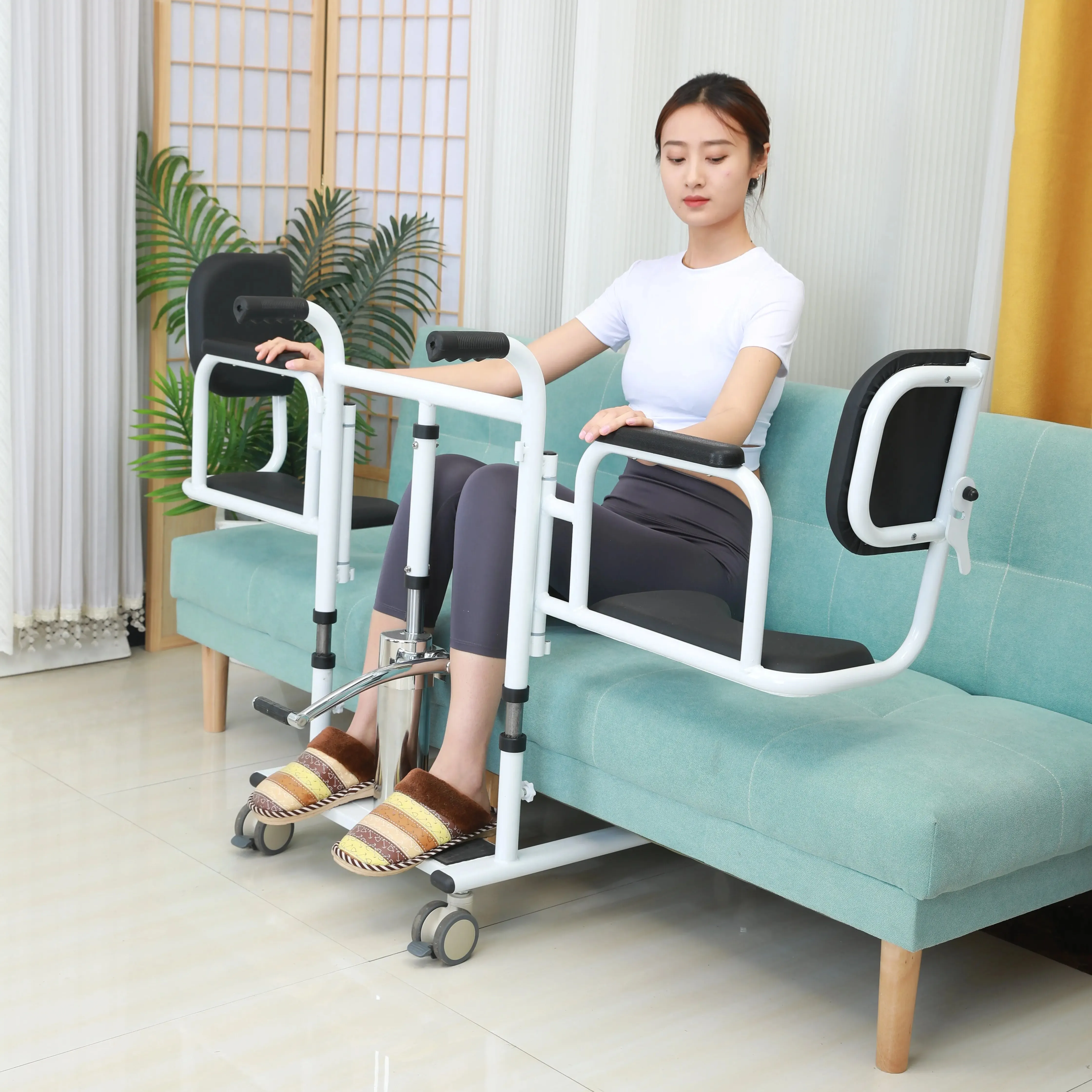 כיסא הידראולי הרמה ידנית באיכות גבוהה עבור קשישים משותקים העברת חולים ציוד בטיחות לאמבטיה