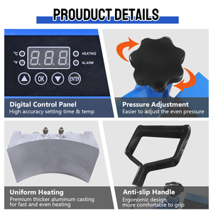 Xingyan 8*14cm Cap Heat Press Clamshell Design Hat Heat Press Machine <strong>Digital</strong> LCD <strong>Timer</strong> and <strong>Temperature</strong> <strong>Control</strong> - Product Image 4