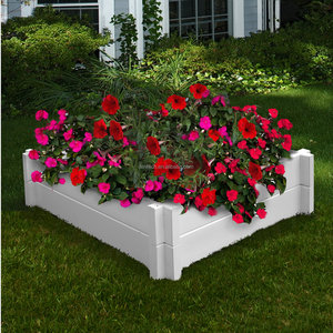 Fentech beyaz <span class=keywords><strong>pvc</strong></span> 4ftx8ft bağımsız büyük plastik yükseltilmiş yetiştiricilerinin kutusu çelik yüksek bahçe çiçekliği