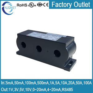 3 Phase Current <strong>Sensor</strong> QN3DB1 AC 50mA 100mA 500mA 1A 5A 10A 20A 50A 100A / DC <strong>4</strong> <strong>20mA</strong> 10V 5V RS485 Three Phase Current Transducer - Product Image 4