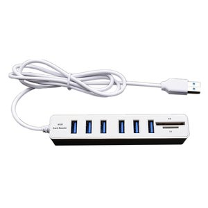 Evrensel Mini USB Hub 3.0 yüksek hızlı USB Splitter 3 Port Hub TF S D kart okuyucu 6 Port 2.0 Hab adaptörü PC aksesuarları için - Product Image 3