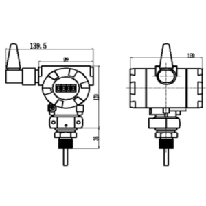 Huatian CWB510224 Pantalla LCD digital Rs485 Transmisor inalámbrico de temperatura y humedad - Product Image 3