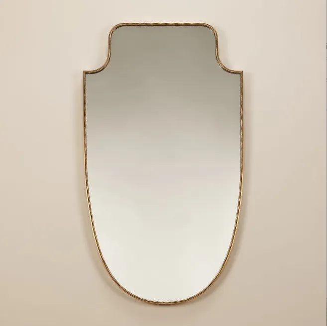 Bingkai cermin emas bentuk Oval hiasan dalam Cermin ukuran kustom logam
