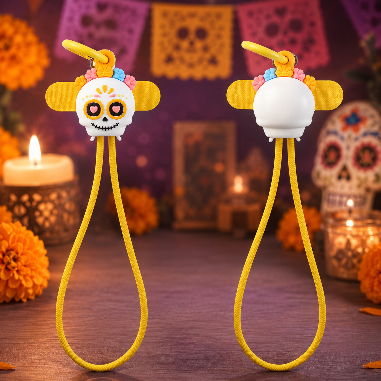 สายชาร์จเร็ว 60W พร้อมสายคล้องข้อมือสีเหลือง Catrina