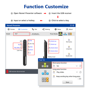 Presentatore Wireless remoto Powerpoint con telecomando da 100m, puntatore Laser di presentazione puntatore Laser USB - Product Image 4
