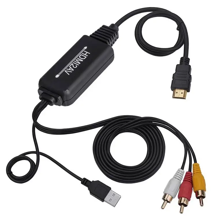 6ft 1.8m Maschio a maschio HDMI al Cavo AV RCA Convertitore di Supporto 4k di Ingresso 1080p Uscita per PS4 XBox HDTV