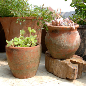 Açık kullanım için el yapımı büyük Terracotta saksı basit tasarım nefes özelliği yosun ve Bonsai ekimi için Ideal - Product Image 4