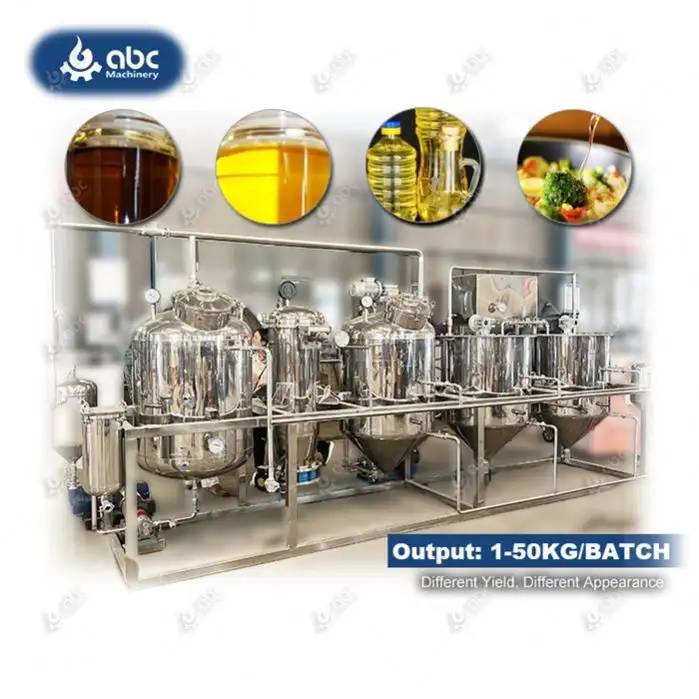 Famous Brand Laboratory Edible Mini Small Soybean Cooking Coconut Oil Refinery for Refining Crude,Palm,Sunflower Seed,Nuts