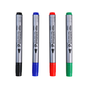 Custom Logo Stable Ink Bullet <strong>Chisel</strong> <strong>Tip</strong> Non Toxic Permanent <strong>Marker</strong> Pen Set Office Use Paper Glass Durable Plastic CD Marking