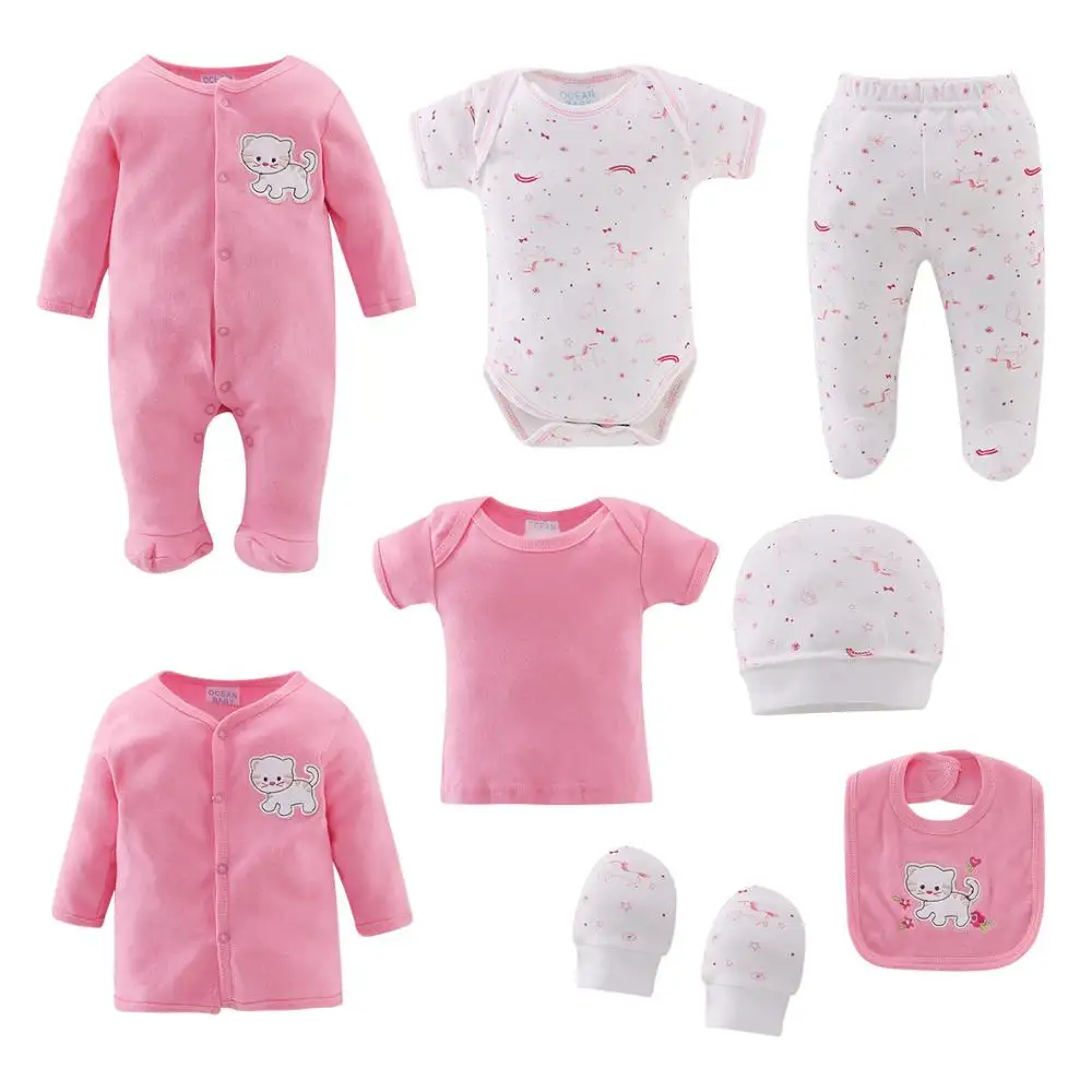 All'ingrosso estate tuta pagliaccetto neonato cotone neonati maschi vestiti della ragazza Set regalo Set di abbigliamento per bambini