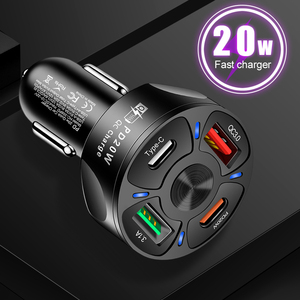 ゼネラルモーターズ充電器20W PD + QC 3.0 4インターフェース高速充電カーチャージャー対応プロトコル高速カーチャージャー - Product Image 2