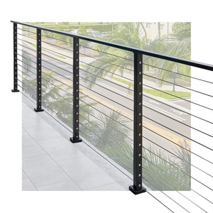 ลูกกรง,ลูกกรงสแตนเลสสำหรับสระรั้วเสาพร้อมราวจับไม้ - Product Image 1