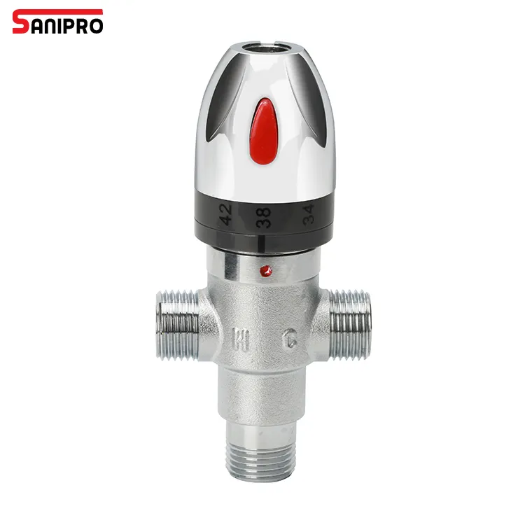 SANIPRO High Quality DN15 1/2" Brass Thermostatic Valve Bathroom Mixing Valves with Filter Accessories Package