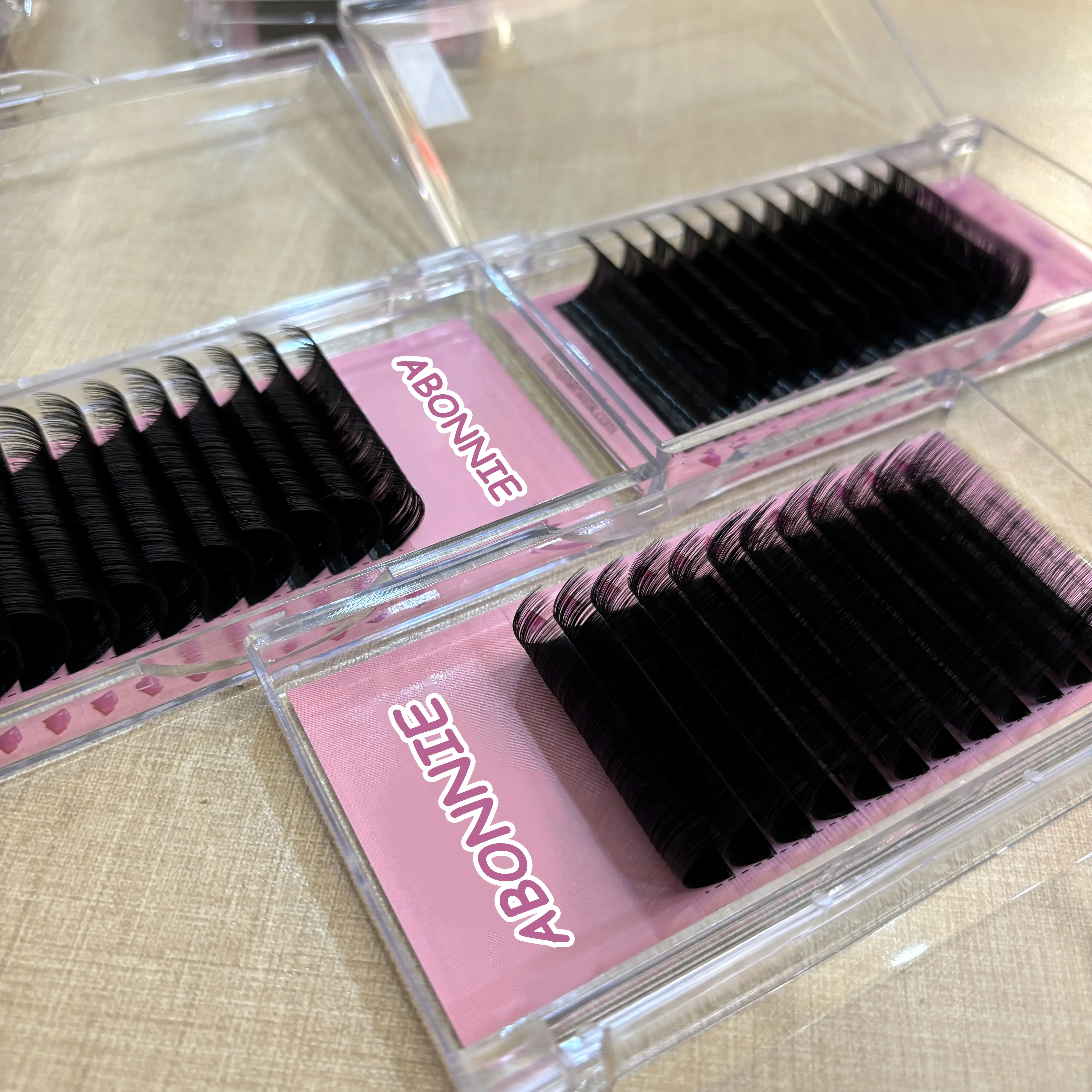 Abonnie Fluffy Cashmere Lash Trays Wholesale Individual Eyelash Extensions Supplies 8-25Mm Matte Black Volume Lash Extensions