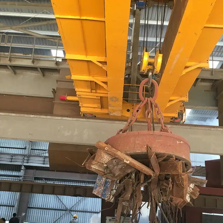 Steel Mill viga dupla ponte eletromagnética guindaste para sucata do metal