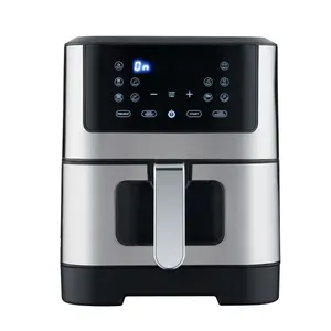 Easy Use Visualize Air Fryer 6L 8L with 10 <strong>Programmes</strong> Stainless Steel Air Fryer Digital Touchscreen and Dehydration Function