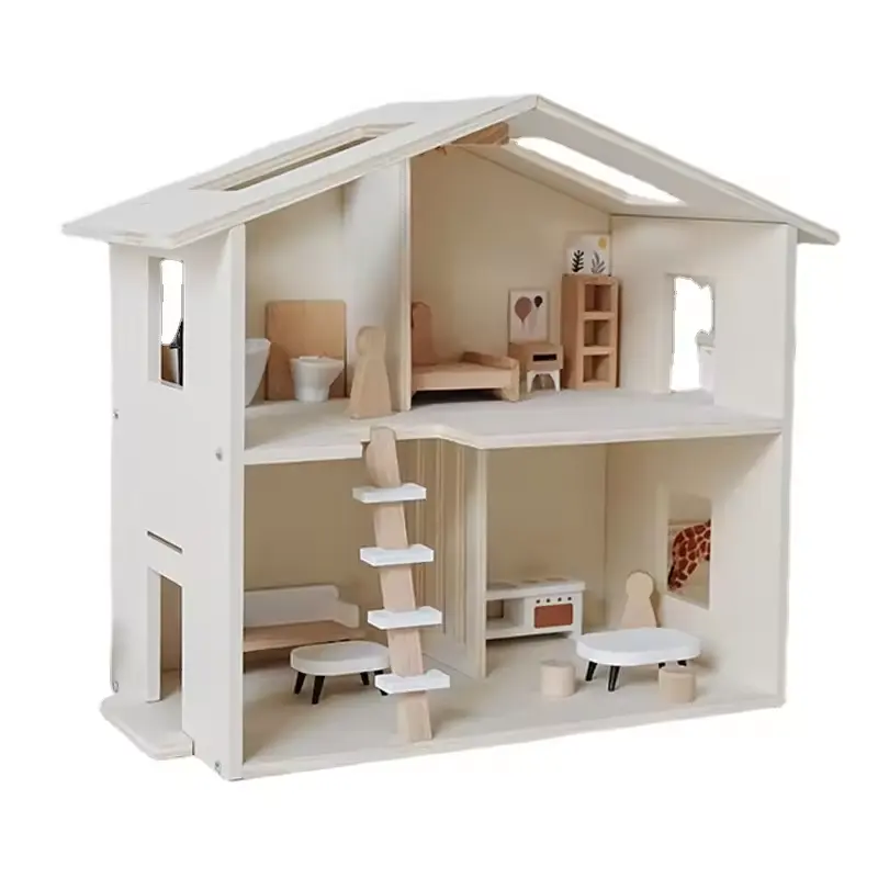 Casa de muñecas de madera de alta calidad, superventas, recién llegada, muebles, casa de juguete, casa de muñecas en miniatura de madera para niños