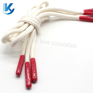 KY Custom Hoodie String Draw Cords Cuerda con puntas de metal de goma Cordón redondo plano para ropa Correas de cabeza de goma - Product Image 5