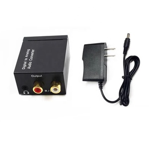 Coaxial óptico digital con carga USB a convertidor RCA de audio R/L de 3,5mm analógico con cable óptico estéreo, divisor y convertidor de audio