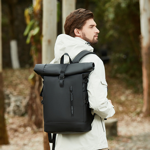 Ba lô du lịch cuộn đỉnh thiết kế logo tùy chỉnh HEROIC KNIGHT, ba lô học sinh, ba lô laptop có ngăn đóng kín - Product Image 6