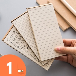 Japanese Style Simple Retro A7 <strong>Notebook</strong> Cowhide <strong>Color</strong> Portable Student <strong>Note</strong> Pad <strong>with</strong> Time Planner Printed Paper Cover