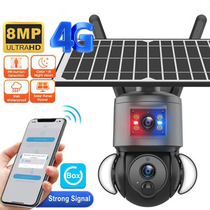 12000mAh 4G Sim kart R & B Alarm çift görünüm çift bağlantı güneş enerjili pil PTZ güvenlik CCTV kablosuz PIR ağ kamerası - Product Image 1