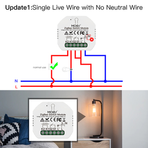 Nessun relè modulo interruttore luce intelligente filo neutro Hub Zigbee necessario 2/3way MOES interruttore Tuya Smartlife telecomando Wireless - Product Image 5