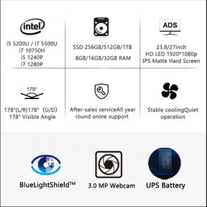 24 "hepsi bir oyun PC çekirdek I5 950016gb Ram 512gb Ssd OEM AIO hepsi bir masaüstü bilgisayar ile UPS pili ve kamera - Product Image 2