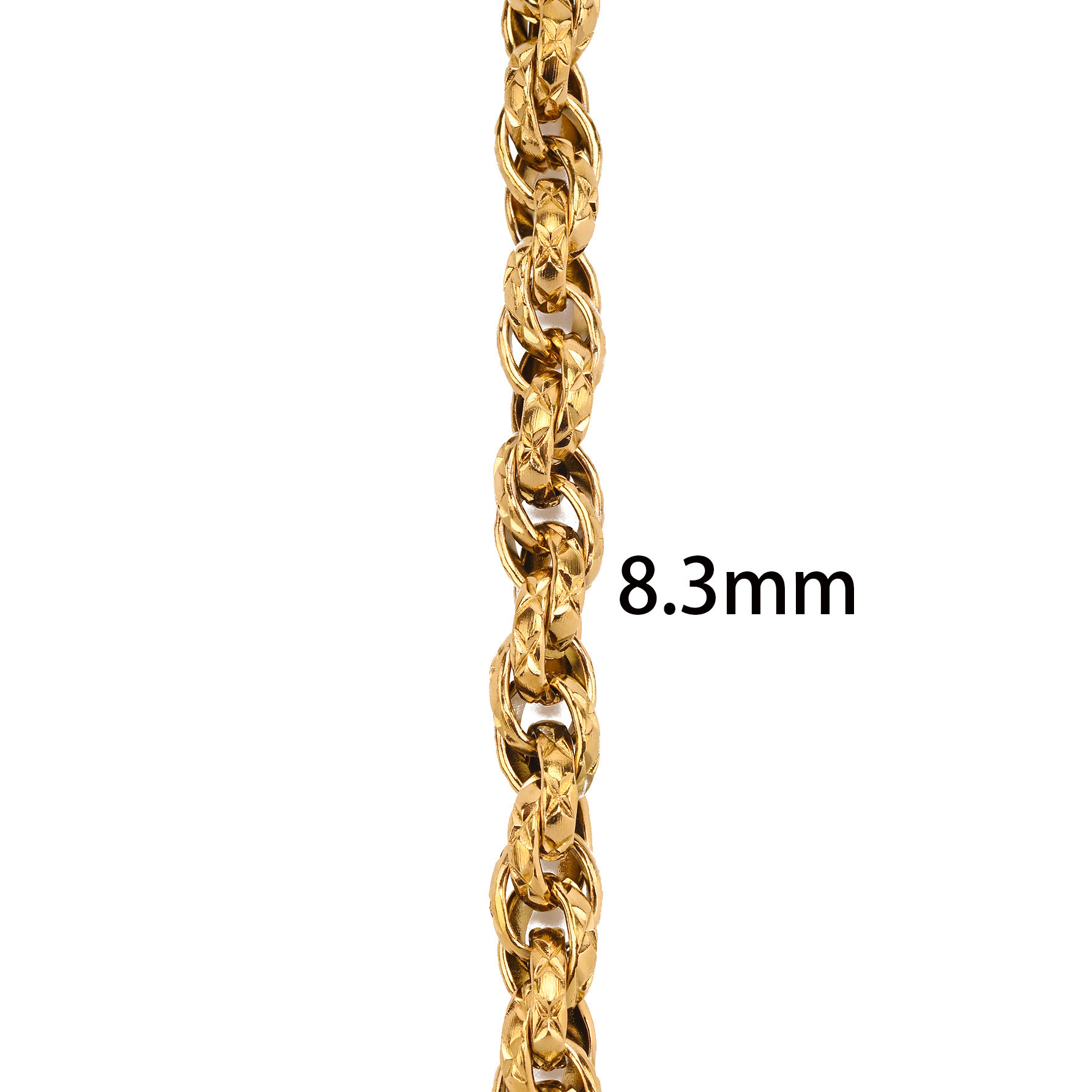 Double boucle à motif X 8,3 mm