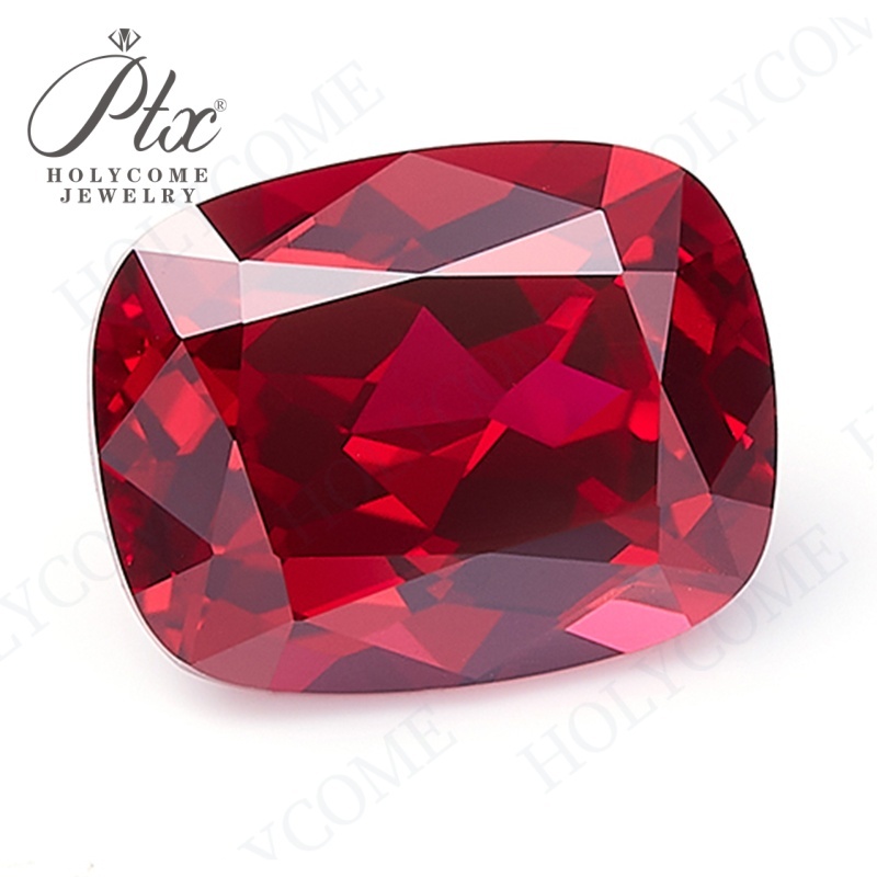 Ruby del laboratorio-cojín alargado