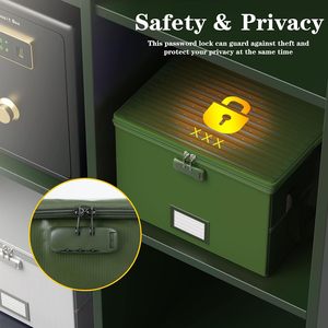 ロック付きファイルボックス多機能メッシュバッグ付き耐火ドキュメントボックス収納オーガナイザーポータブルホームオフィスセーフケース - Product Image 6