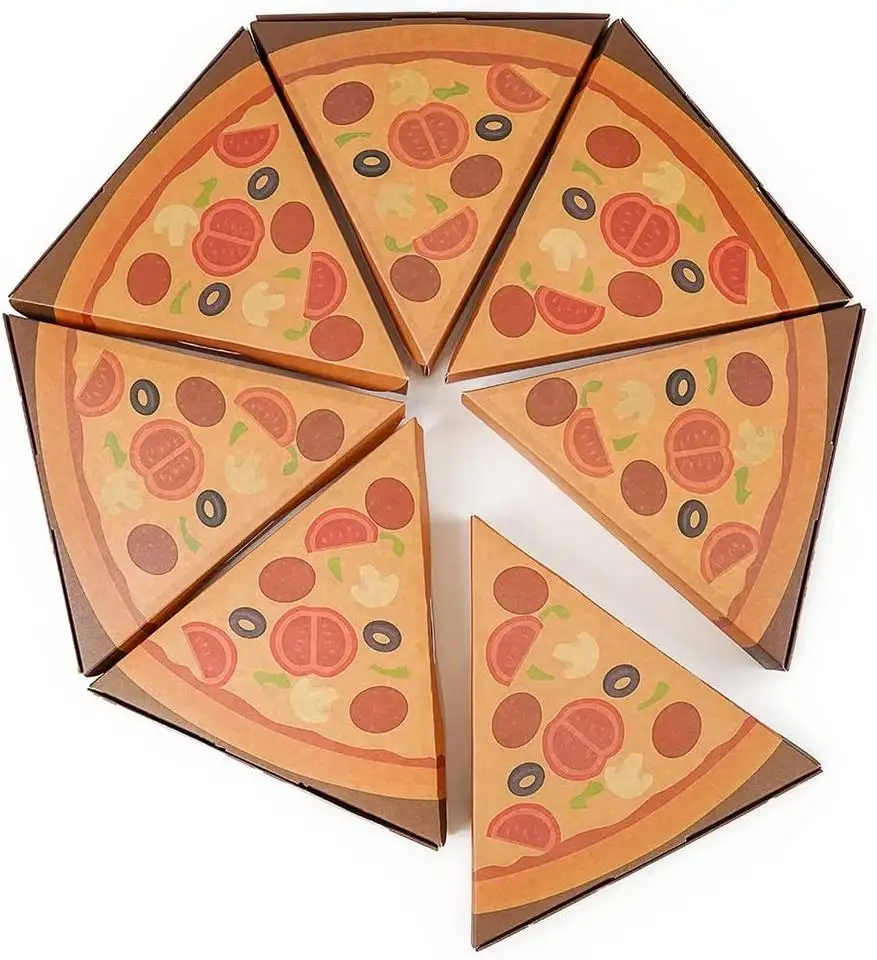 Luckytime caixa de papel para pizza, caixa de papel personalizada com impressão colorida, alta qualidade, logotipo personalizado, caixa de pizza enrolada
