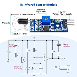 3pcs Smart Electronics IR Infrared <strong>Obstacle</strong> <strong>Avoidance</strong> <strong>Sensor</strong> Module Smart Car Robot 3 Pin Reflective Photoelectric