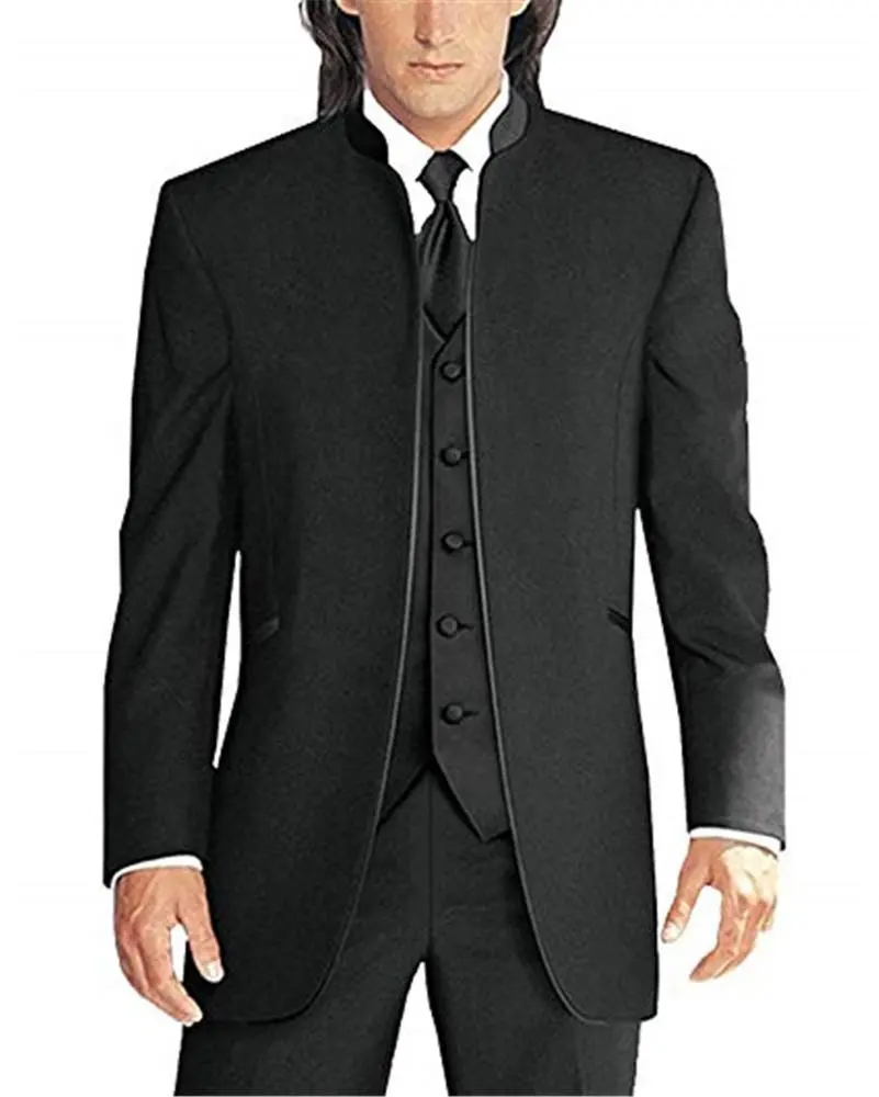 2020 nuevo negro de encargo 2 piezas último diseño de cuello de los hombres trajes de todos los años ZYL046