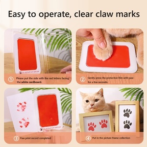 Pet hatıra hediye Pet Paw baskı izlenim kiti ve evcil hayvanlar için temiz dokunmatik pedleri, kedi köpek pençe baskı kiti - Product Image 3