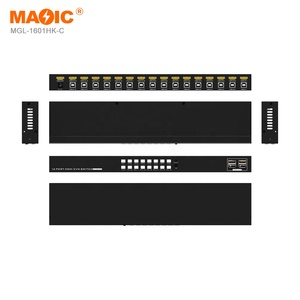 4K 16X1 hdmi Kvm开关hdmi开关视频切换器16端口Kvm切换器，带红外显示器