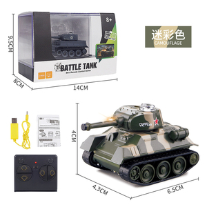2.4G radyo kontrol 4 kanal rotasyon dublör araba şarj edilebilir küçük simülasyon yarım parça askeri araç RC Mini tankı - Product Image 6