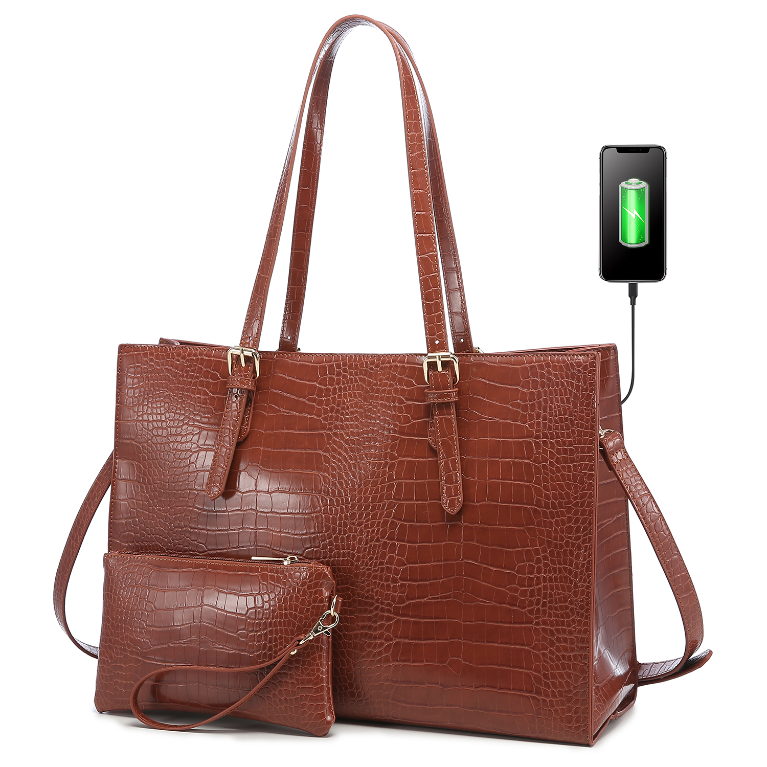 Brown (crocodile pattern)