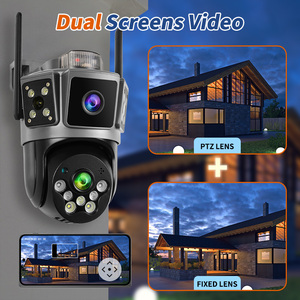 Wistino 12MP al aire libre Wifi Cámara inteligente lente Dual Triple pantalla impermeable visión nocturna a todo Color alarma por voz 5G Wifi Cámara - Product Image 5